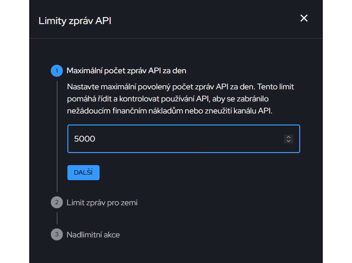 Omezení počtu zpráv BulkGate API za den