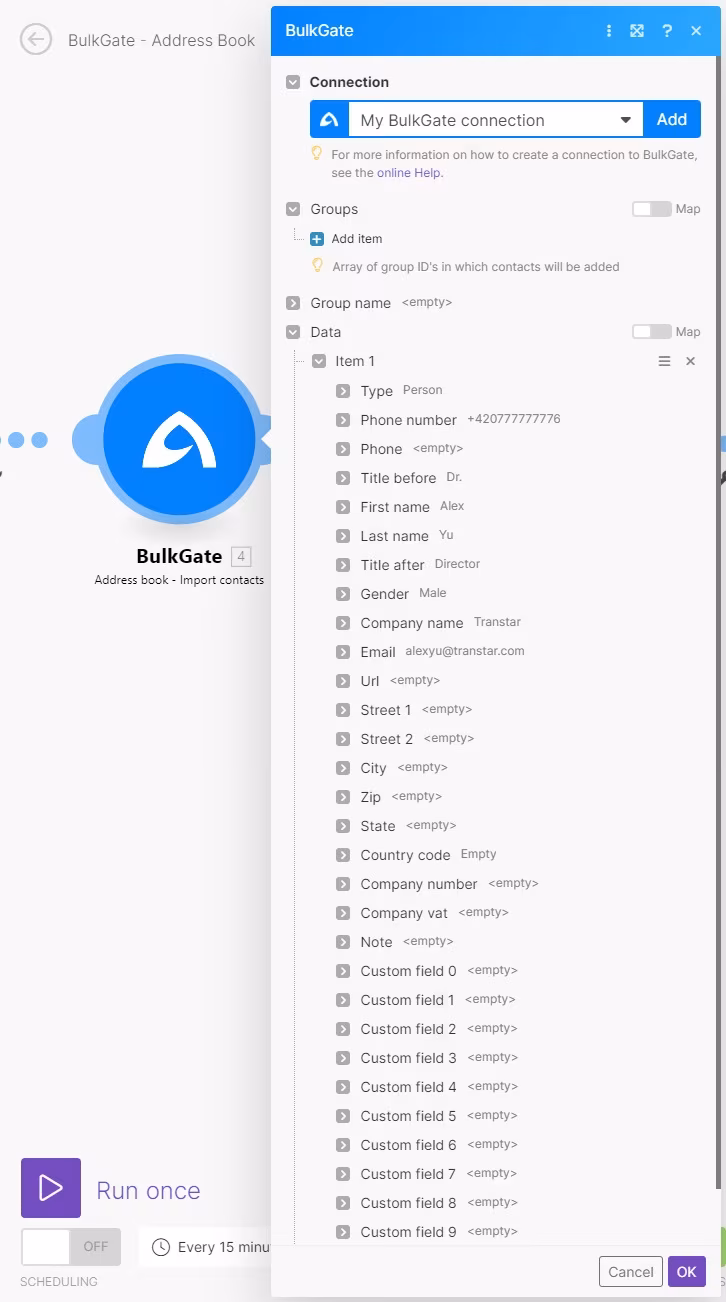 Importing contacts