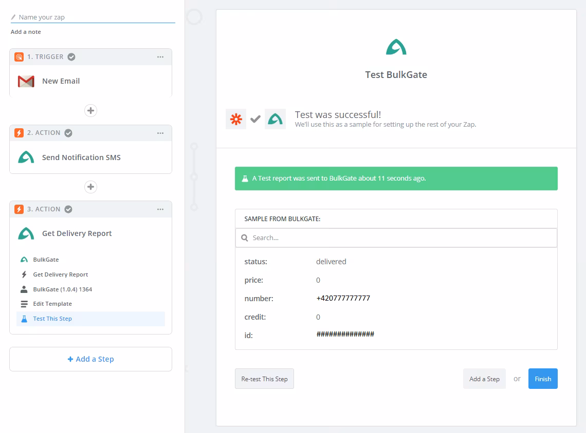 Delivery report test