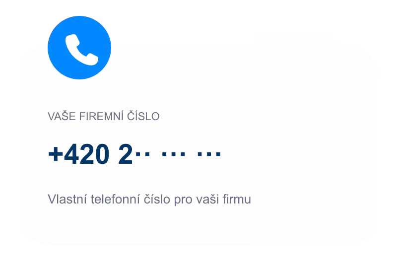 Samostatné firemné telefónne číslo zobrazené na kontaktnej karte.